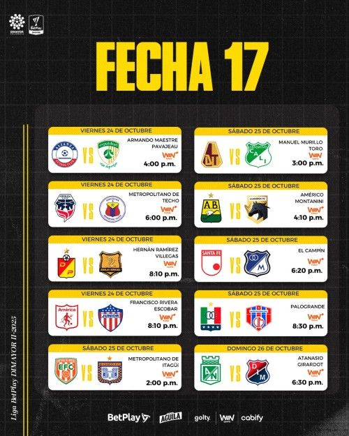 Jornada 17 calendario